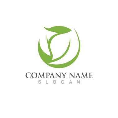 Yeşil ağaç yaprağı ekoloji doğa elementi vektörü logoları