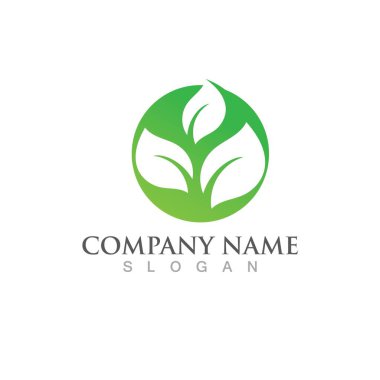 Yeşil ağaç yaprağı ekoloji doğa elementi vektörü logoları