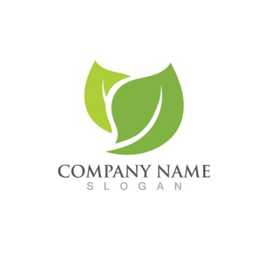Yeşil ağaç yaprağı ekoloji doğa elementi vektörü logoları
