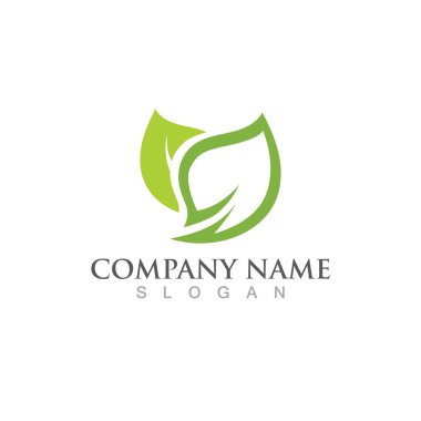 Yeşil ağaç yaprağı ekoloji doğa elementi vektörü logoları