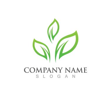 Yeşil ağaç yaprağı ekoloji doğa elementi vektörü logoları