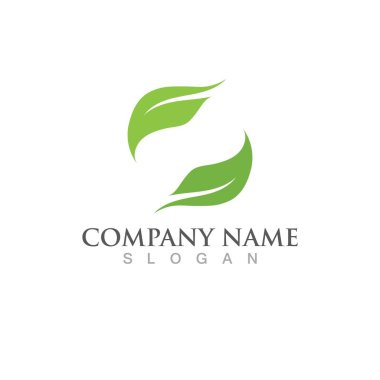 Yeşil ağaç yaprağı ekoloji doğa elementi vektörü logoları