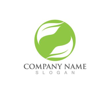 Yeşil ağaç yaprağı ekoloji doğa elementi vektörü logoları