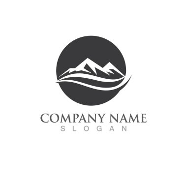 Dağ simgesi Logo Şablonu Vektör illüstrasyon Tasarımı