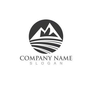 Dağ simgesi Logo Şablonu Vektör illüstrasyon Tasarımı