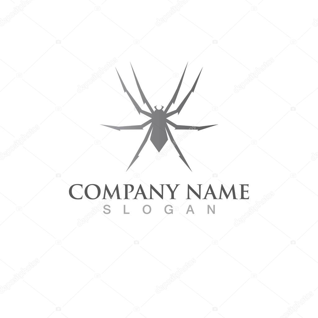 Spider logo and symbol vector illustration template design