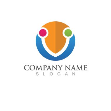 Güç kablosu Logo Şablonu vektör resimlemesi 