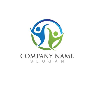 İnsan karakteri logosu çizim vektörü tasarımı