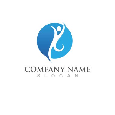 İnsan karakteri logosu çizim vektörü tasarımı