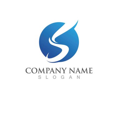S harfi logo tasarım vektörü
