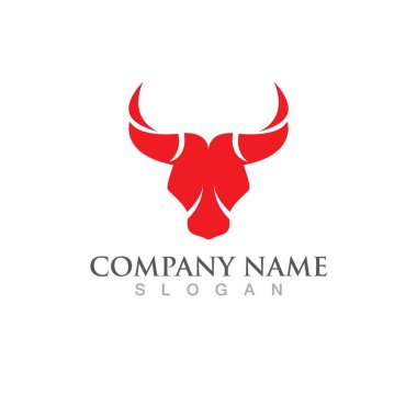 Boğa boynuzu logosu ve sembol vektör şablonu tasarımı