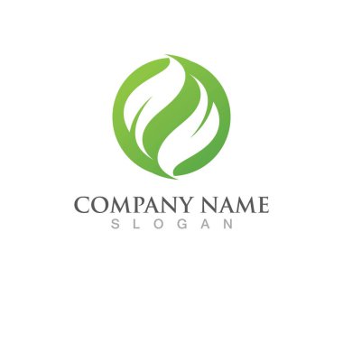 Yeşil ağaç yaprağı ekoloji doğa elementi vektörü logoları
