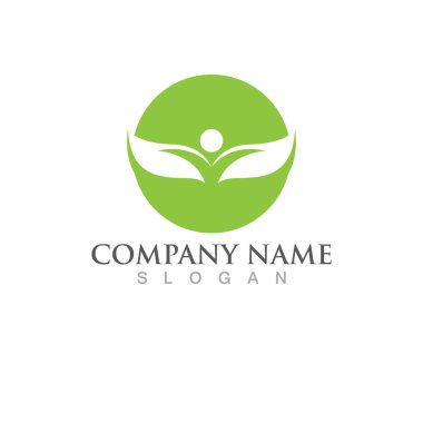 Yeşil ağaç yaprağı ekoloji doğa elementi vektörü logoları
