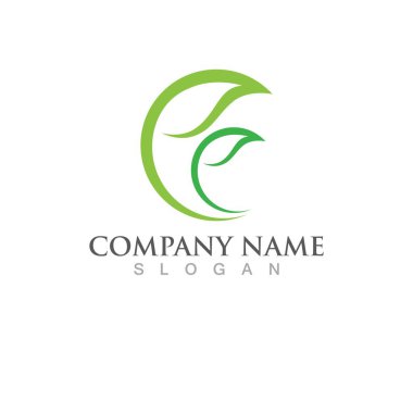 Yeşil ağaç yaprağı ekoloji doğa elementi vektörü logoları