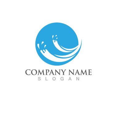 Su Logosu Şablonu Vektör Çizimi Tasarımı