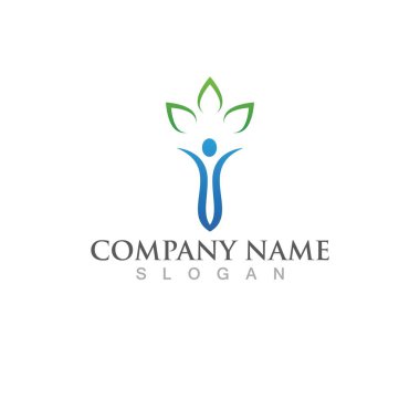 İnsan karakteri logosu çizim vektörü tasarımı