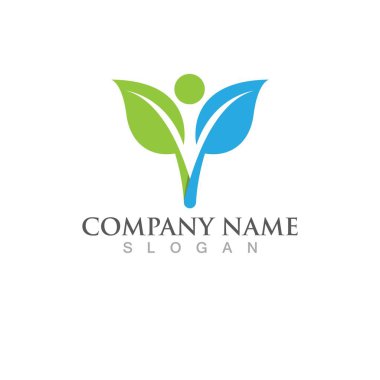 Yeşil ağaç yaprağı ekoloji doğa elementi vektörü logoları