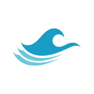 Su dalgası simgesi vektör şablon logosu
