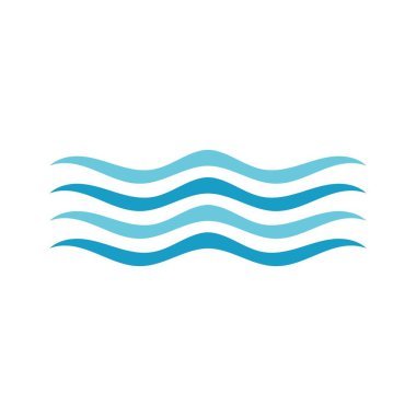 Su dalgası simgesi vektör şablon logosu