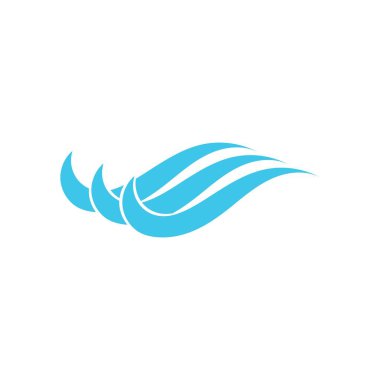 Su dalgası simgesi vektör şablon logosu