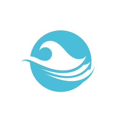Su dalgası simgesi vektör şablon logosu