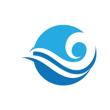 Su dalgası simgesi vektör şablon logosu