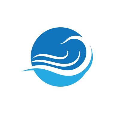 Su dalgası simgesi vektör şablon logosu