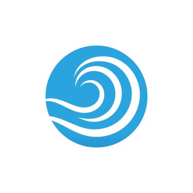 Su dalgası simgesi vektör şablon logosu