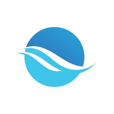 Su dalgası simgesi vektör şablon logosu