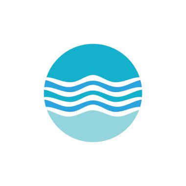 Su dalgası simgesi vektör şablon logosu