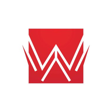 W Harfi Logo Şablonu vektör çizimi tasarımı