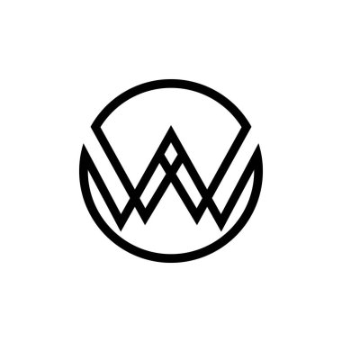W Harfi Logo Şablonu vektör çizimi tasarımı