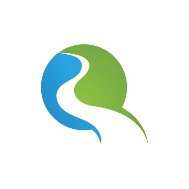 Nehir vektörü resimleme tasarımı