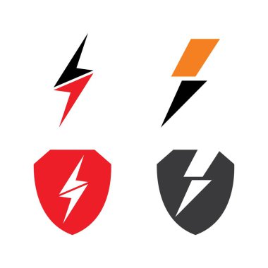 Şimşek şimşeği logo vektör simgesi