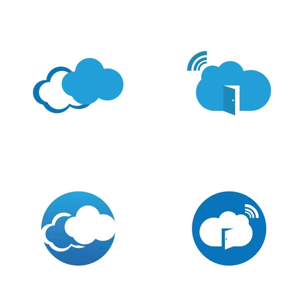 Cloud Template Vektor Icon Illustration Design — Stockvektor