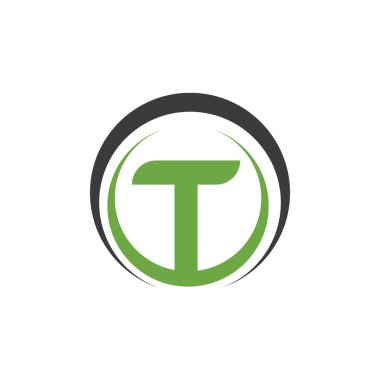 T harfi logosu ve sembol vektörü