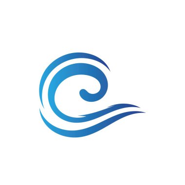 Su dalgası logo vektör simgesi