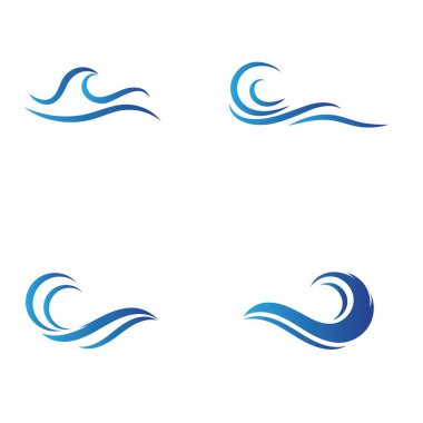 Su dalgası logo vektör simgesi