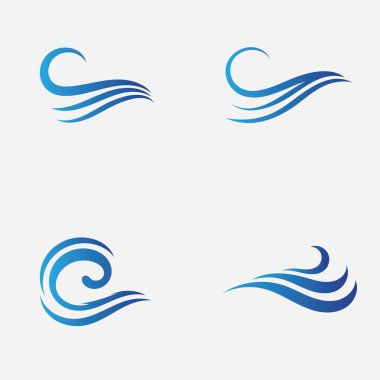 Su dalgası logo vektör simgesi