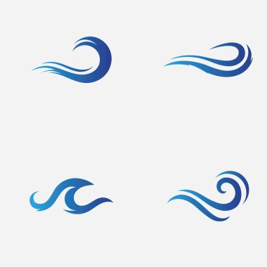 Su dalgası logo vektör simgesi