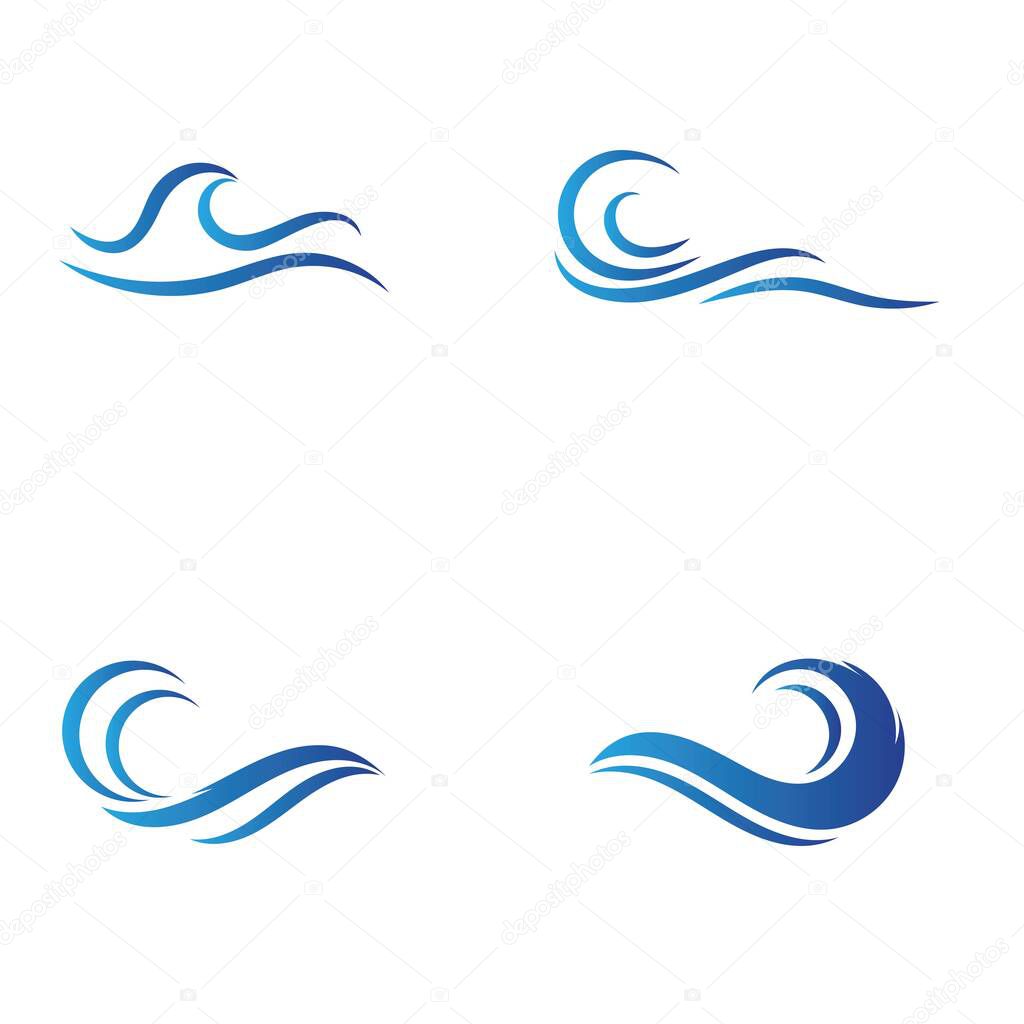 Water wave logo vector icon