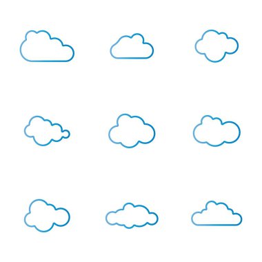 Bulut şablon vektör illüstrasyon tasarımı