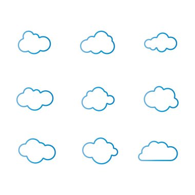 Bulut şablon vektör illüstrasyon tasarımı