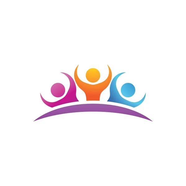 Komunitní Skupinové Rodinné Sociální Logo — Stockový vektor