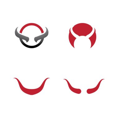 Şeytan boynuzu vektör simgesi tasarım logo şablonu