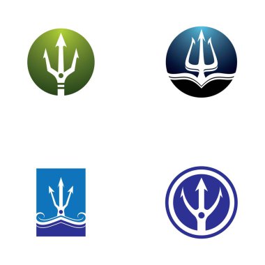 Trident Logo Şablonu vektör çizimi tasarımı