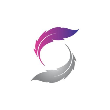 Tüy logo vektör şablonu resmi