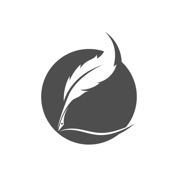 Immagine Modello Vettoriale Logo Piuma — Vettoriale Stock
