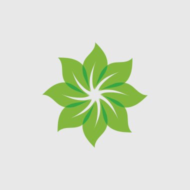 Yeşil Ağaç Yaprağı ekoloji doğa element ikonu logoları