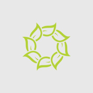 Yeşil Ağaç Yaprağı ekoloji doğa element ikonu logoları